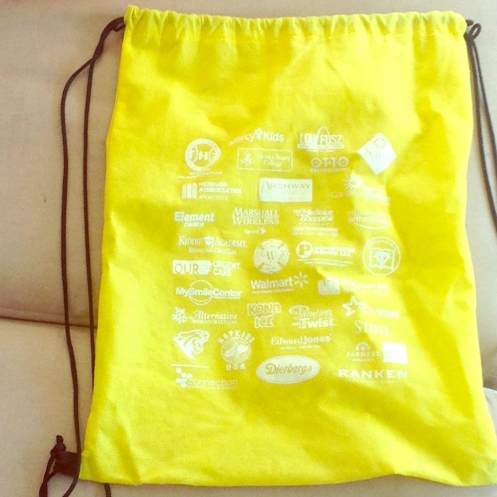 Company Drawstring bag with sponsorships